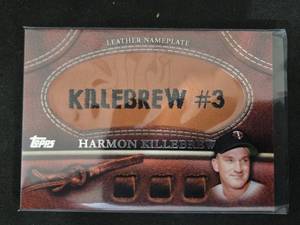 lot 159 image: 2011 Topps Personalized Leather Nameplate Card Harmon Killebrew