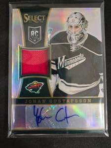 lot 163 image: 2013 Select Silver Prizm Jersey Autograph Johan Gustafsson Rookie #312 Serial #1399