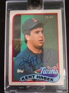 lot 164 image: 2017 Topps Archives Signature Series Kent Hrbek 1989 Topps Autograph Serial #2652