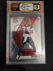 lot 177 image: 3-D Grading 9 Mint 2020 Mosaic Joe Burrow Rookie #201