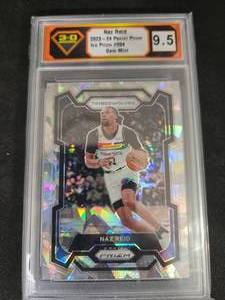 lot 185 image: 3-D Grading 9.5 Gem Mint 2023 Prizm Ice Prizm Naz Reid #204
