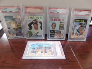 lot 97 image: (5) PSA Graded Minnesota Twins Cards