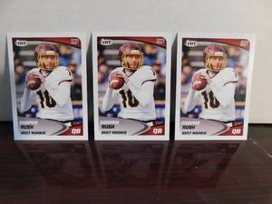 lot 91 image: (3) 2017 Sage Hit Cooper Rush Rookie #10