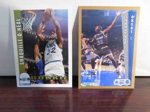 lot 89 image: (2) 1992 Shaquille ONeal Rookies - Fleer & NBA Hoops