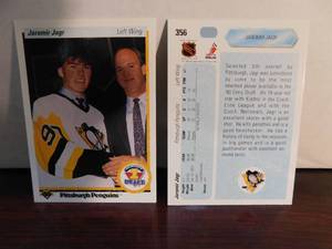 lot 88 image: (2) 1990 Upper Deck Jaromir Jagr Rookies #356