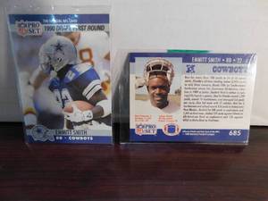lot 87 image: (2) 1990 Pro Set Emmitt Smith Rookies #685