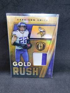 lot 138 image: 2019 Gold Standard Gold Rush Jersey Patch Harrion Smith Serial #4549