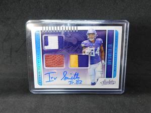 lot 143 image: 2019 Absolute RPA Autograph Irv Smith Jr. Rookie #221 Serial #7399