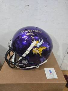 lot 193 image: Irv Smith Jr. Autograph Beckett Authentic Full Size Replica Helmet