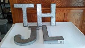 lot 695 image: Metal Letters. T,H,J, And L.