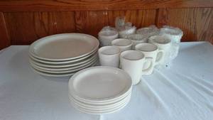 lot 724 image: Buffalo China Dishes and Mugs in Storage Container