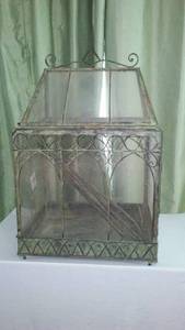 lot 734 image: Terrarium Glass House with Metal Frame