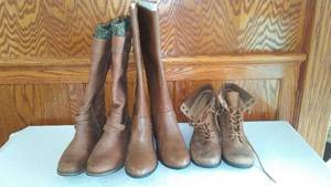 lot 656 image: NEW 3 Pairs of Womens Brown Boots in Various Styles