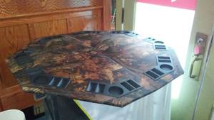 lot 745 image: Foldable Poker Table with Camouflage Design and Cup Holders