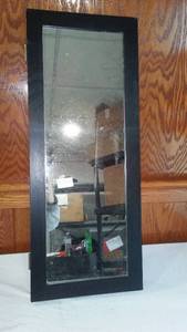 lot 747 image: Wall-Mounted Jewelry Organizer with Mirror and Storage Compartments