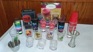 lot 763 image: Collection of various shot glasses and More.