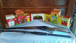 lot 789 image: 1970s Fisher Price Play Family Village and More.