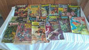 lot 797 image: Vintage Comics (17) Thor, Tomahawk, Turok and More.