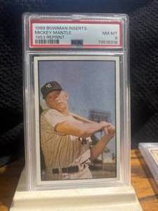 1989 Bowman Inserts 1953 Reprint Mickey Mantle NM-MT 8 #79516318