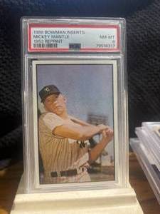 1989 Bowman Inserts Mickey Mantle 1953 Reprint NM-MT 8 #79516317