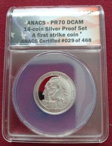 2013-S Silver Mount Rushmore Quarter - ANACS PR70 DCAM