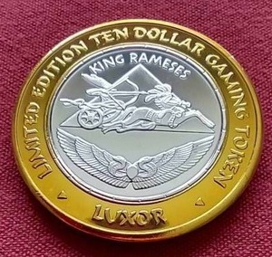 Luxor Las Vegas King Rameses Silver Strike .999 Gaming Token
