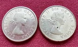 (2) Silver Canadian Half Dollars