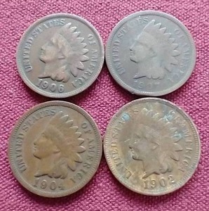 (4) Indian Pennies