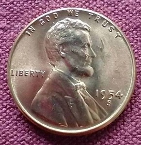 Gorgeous Red Uncirculated 1954-S Wheat Penny