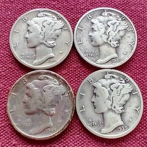 (4) Mercury Dimes