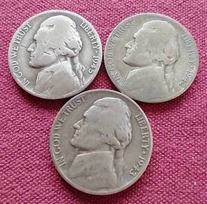 (3) Silver War Nickels