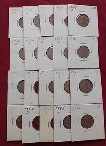 (20) Wheat Pennies in Flips