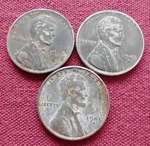 1943 Steel Pennies - All 3 Mints
