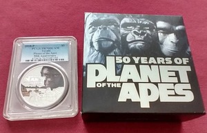 Awesome 2018 Silver Planet of the Apes Coin - PCGS PR70 DCAM  Box & COA