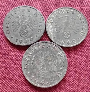 (3) WW2 German Third Reich Coins