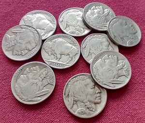 (10) Buffalo Nickels