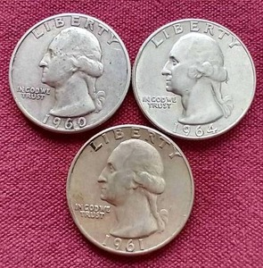 (3) Silver Washington Quarters