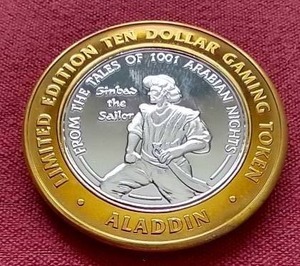 Aladdin Las Vegas Arabian Nights Silver Strike .999 Gaming Token