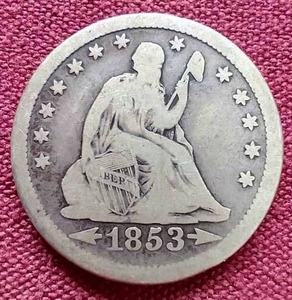 1853 Liberty Seated Arrows & Rays Quarter