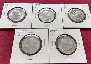 (5) Susan B Anthony Dollars