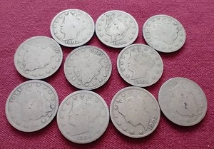 (10) V Nickels