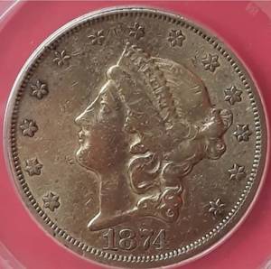 1874-CC Liberty Head $20 Gold Piece - Wow
