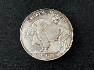 2 Ounce .999 Fine Silver Round Dallas Special Mint Lone Star Nickel