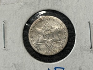 1855 3 Cent Silver Trime Only 139,000 Minted