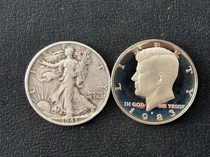 1943 Walking Liberty and 1983-S Kennedy Proof Half Dollars