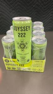 lot 9 image: 12-Pack of Odyssey 222 Sparkling Energy Drink - Lemon Lime Flavor