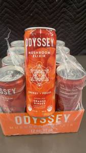 lot 199 image: Odyssey Mushroom Elixir Sparkling Orange Ginger - 12 Pack