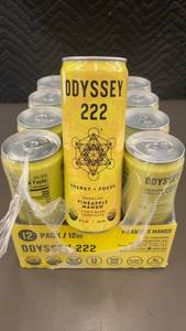 lot 209 image: 12-Pack Odyssey 222 Sparkling Pineapple Mango Energy Drink