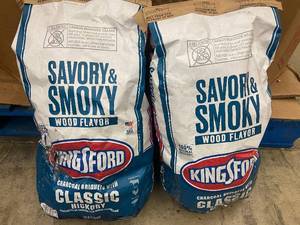 Two Bags of Kingsford Savory & Smoky Charcoal Briquets with Classic Hickory Flavor