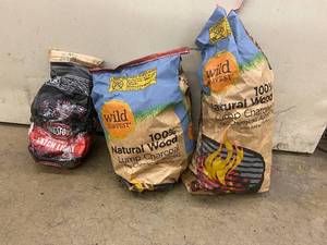 3 Bags of Lump Charcoal Including Kingsford and Wild Harvest